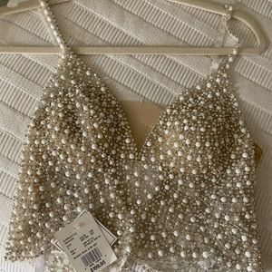 David’s Bridal Embellished Spaghetti Strap Top